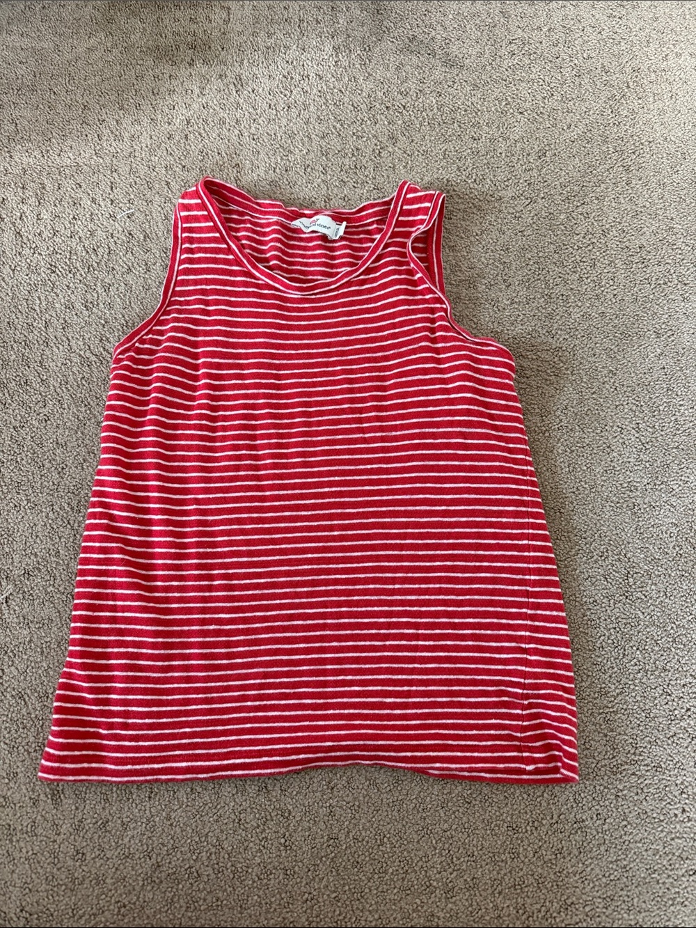 Vineyard Vines Red and White Striped Tank Top